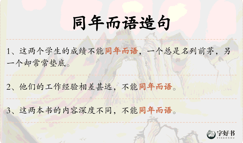 同年而语