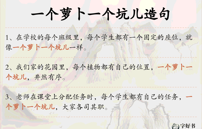 一个萝卜一个坑儿