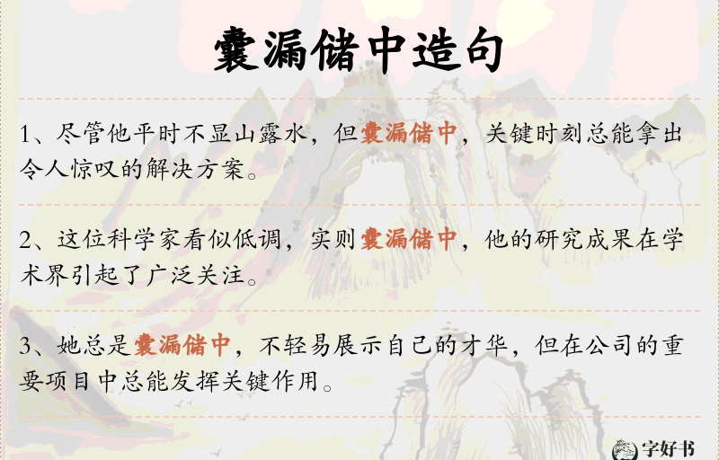 囊漏储中