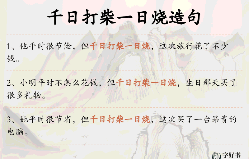 千日打柴一日烧