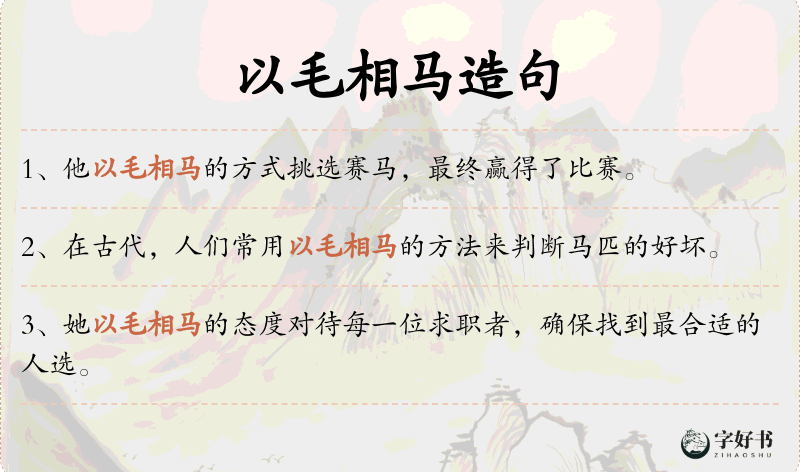 以毛相马