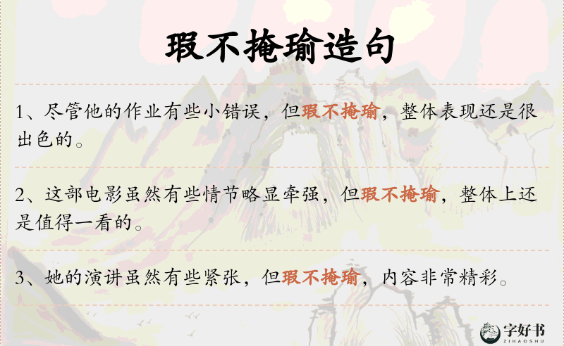 瑕不掩瑜