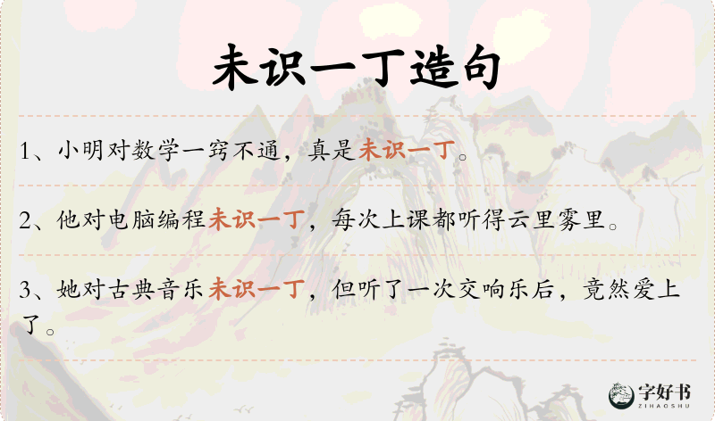 未识一丁