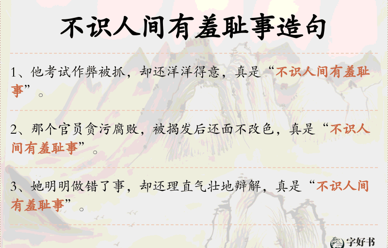 不识人间有羞耻事